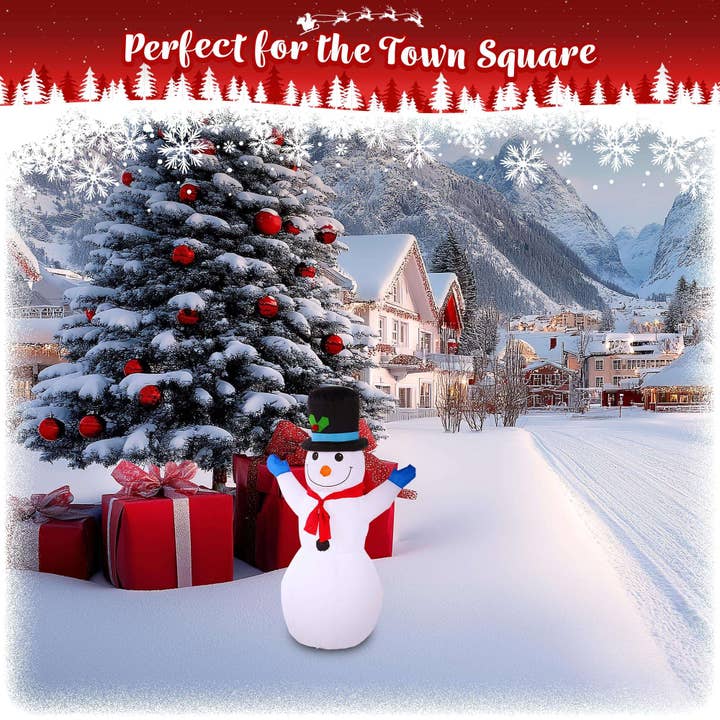 G128 - Wholesale Christmas Decoration - Inflatable Snowman Christmas Decor with LED Lights, 4FT3