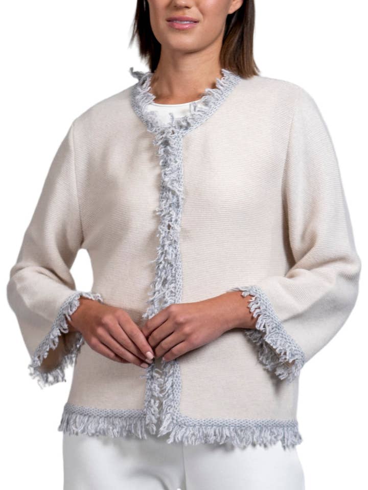 Rita Fringe-jacka ; Latte för wholesale av Biana