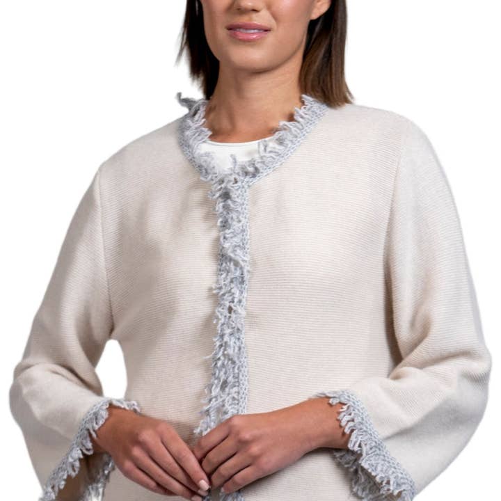 Biana - Wholesale Jacket - Women's - Rita Fringe Jacket ; Latte0