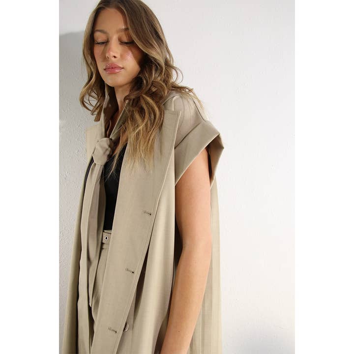 LEITE DE AVEIA CONJUNTO DE CASACO COM PREGAS NAS COSTAS E CALÇAS - Cor Leite de Aveia para venda a revendedores na Faire3