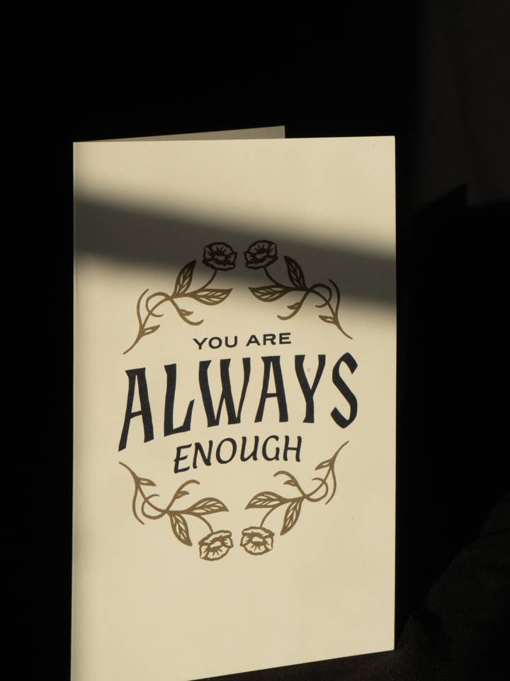 Tarjeta de felicitación «Siempre eres suficiente» Tarjeta motivacional para venta al por mayor de Curimonia
