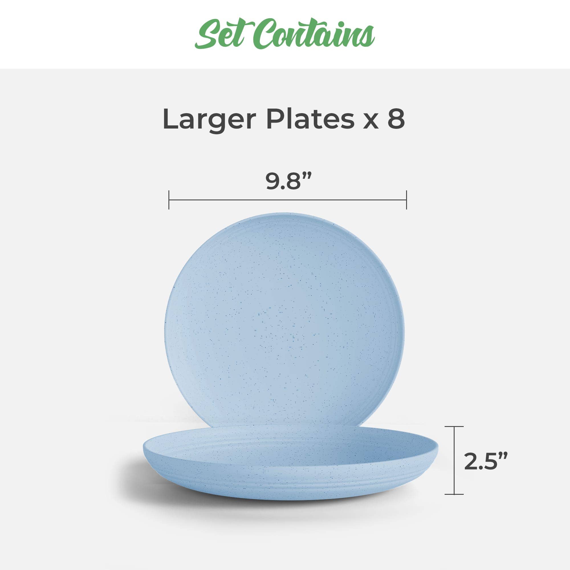 Greendish - Wholesale Dinner Plate - Eco-Friendly Wheat Straw Plates Sets - Reusable & Durable 40