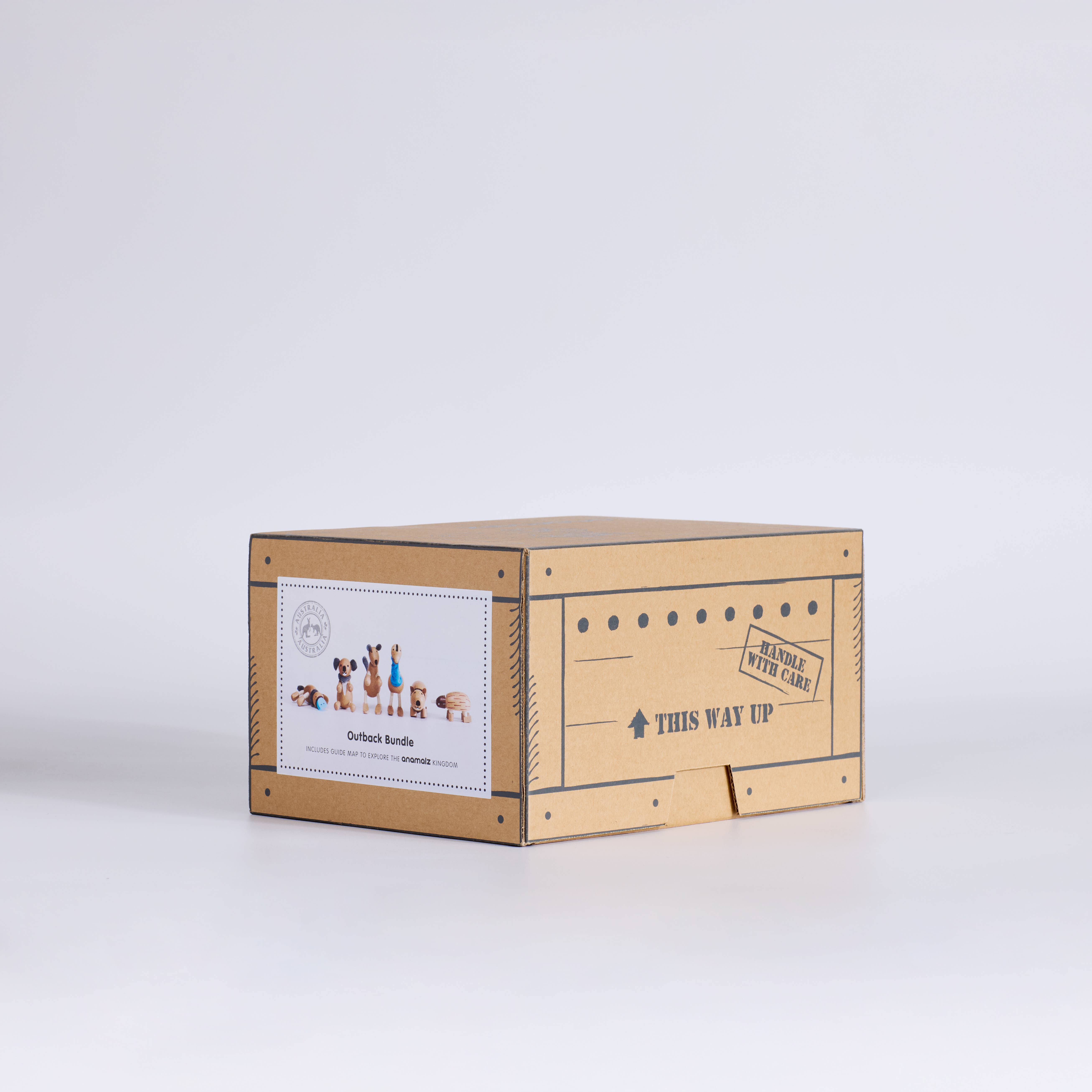 anamalz – wholesale Wood toy – Child – Outback Bundle – 6 Australian Anamalz in Gift Crate2