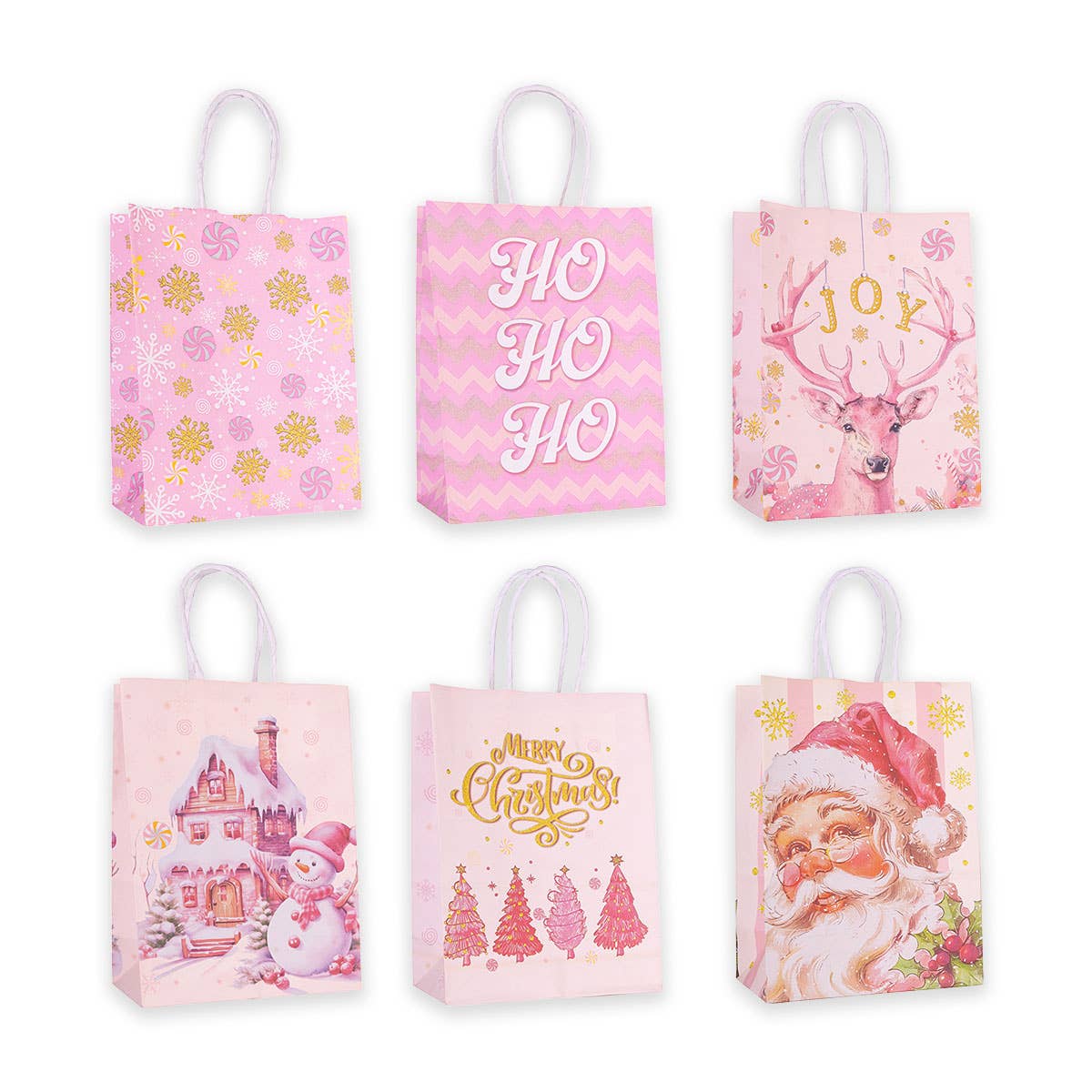 Accentra – Engroshandel Gavepose – Gavepose af papir XMAS PINK XS, 12 stk.0