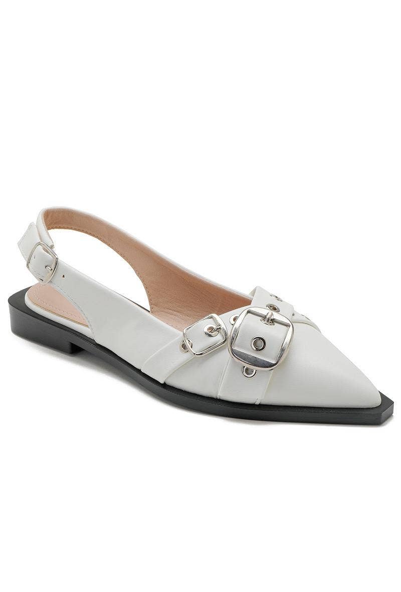 No Doubt Shoes – wholesale Mules – Women’s – MARY JANE BLOCK HEEL SLINGBACK POINTED TOE BUCKLED MULES 6