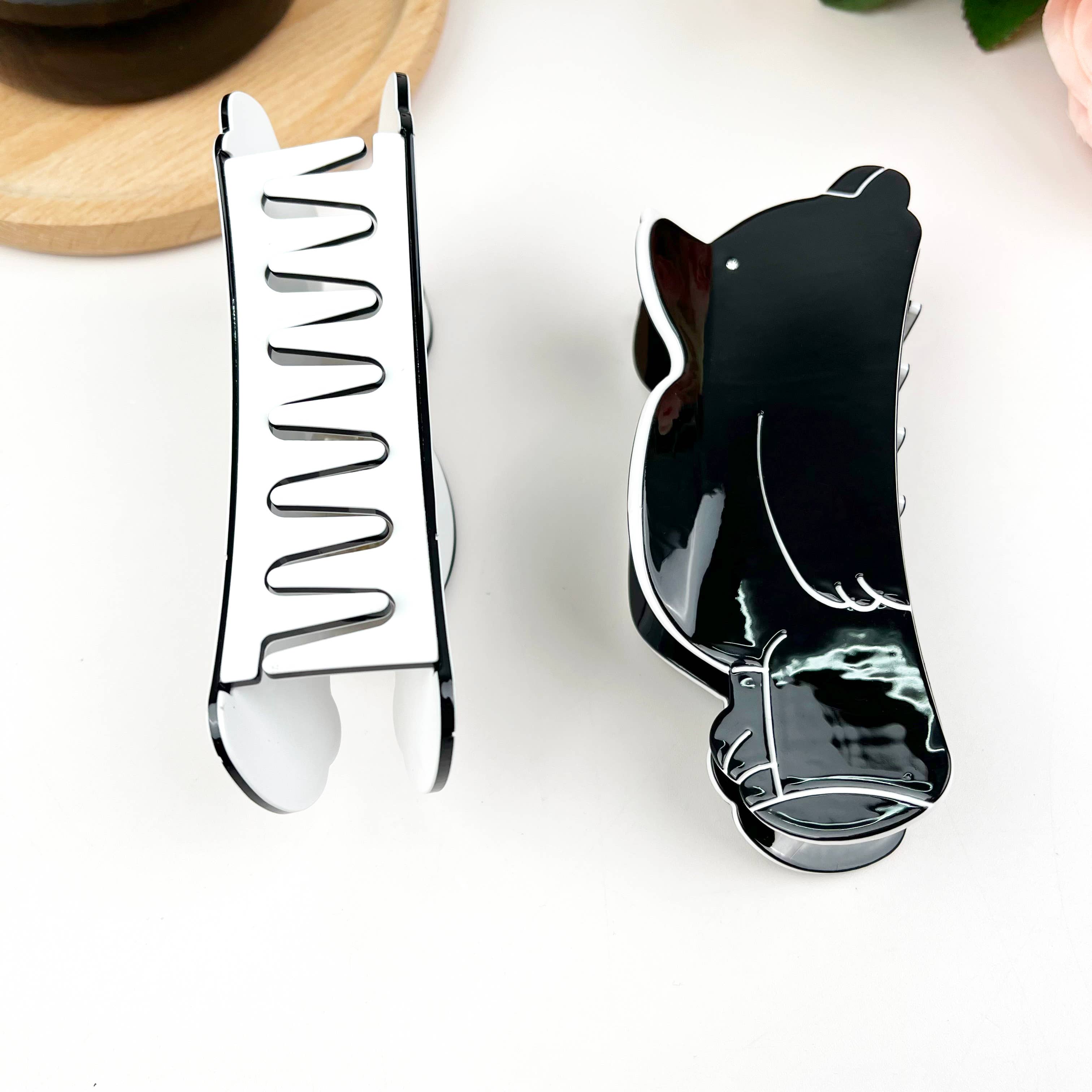 TheDivaSoap – Clips para cabelo - Mulher por atacado – Grampos de cabelo de urso fofo de acetato com clipe de garra de animal de urso branco grande3