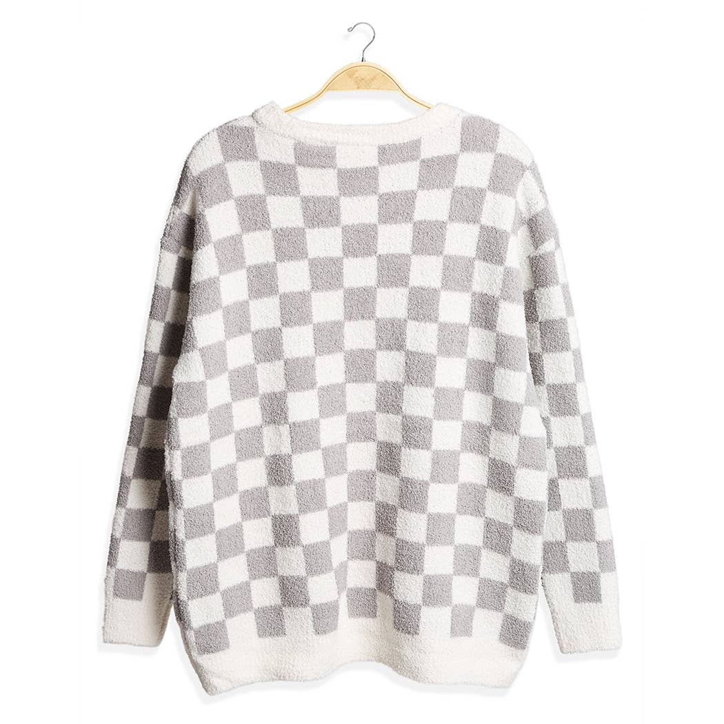 Fashion City - Wholesale Sweatshirt - Women's - Checkered Pullover Sweater Lounge Pajama Top6