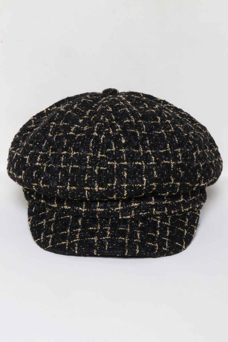 David And Young - Wholesale Newsboy/Schoolboy Hat - Women's - Glittery Tweed Over Sized Cabbie Fall Winter Hats3