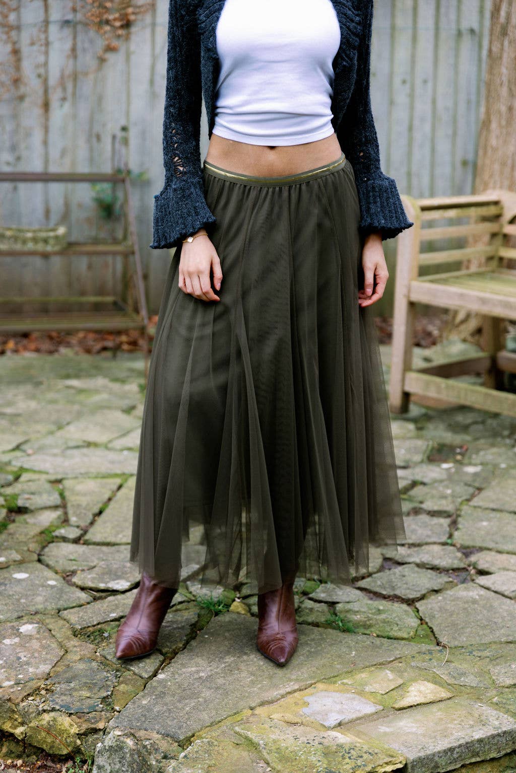 Last True Angel - Wholesale Skirt - Women's - Tulle Layer Skirt in Olive Green3