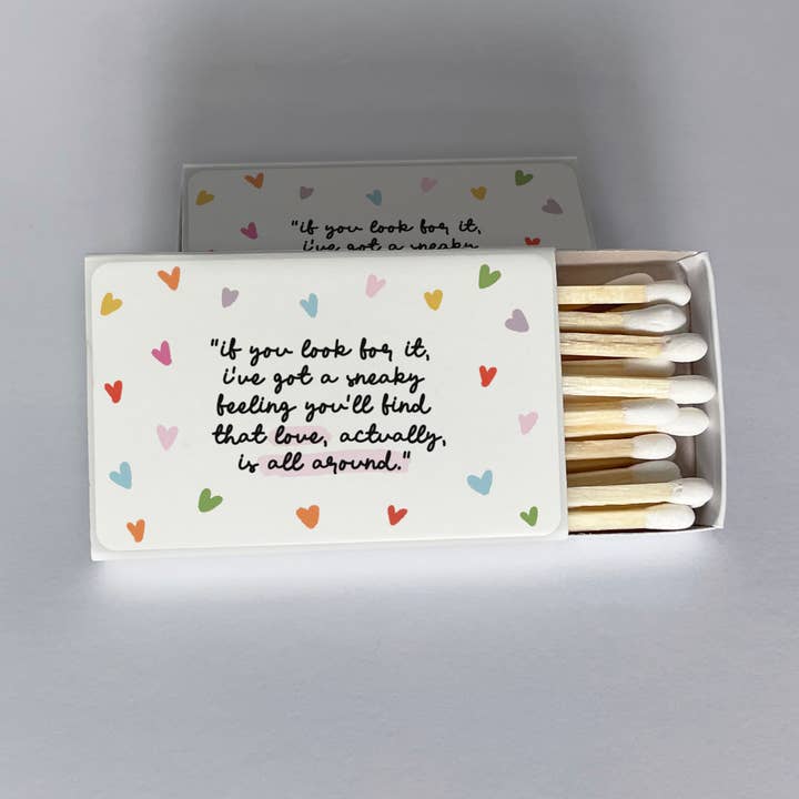 Love is All Around Hearts Matchbook for wholesale by Jocelyn Diebolt Designs