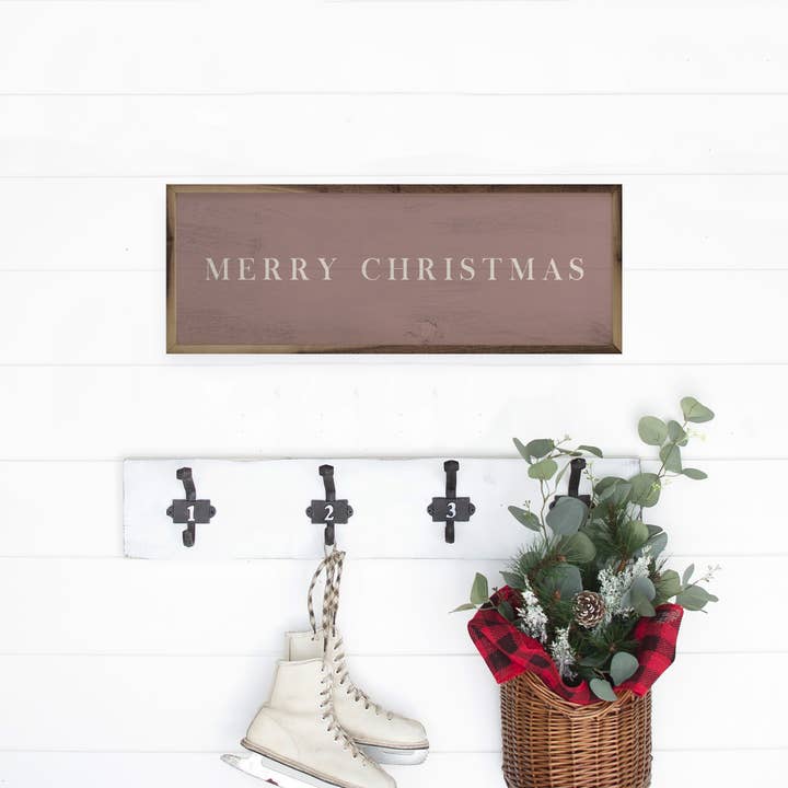 Kendrick Home - Wholesale Christmas Wall Art - Merry Christmas Typewriter Pink2