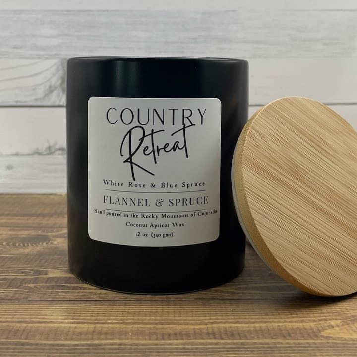 Vela Country Retreat de 12 onzas para venta al por mayor de Flannel & Spruce