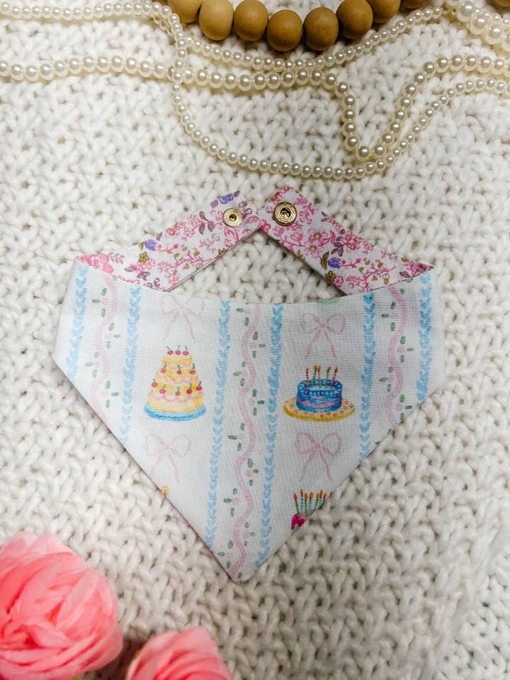 Cake Dog Bandana, Metal Snap On Pet Scar for wholesale by StellaLoo