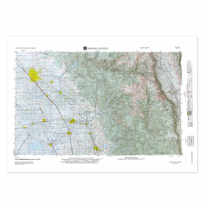 Grand Canyon Regional Raised Map af Hubbard for engroshandel hos Map Shop