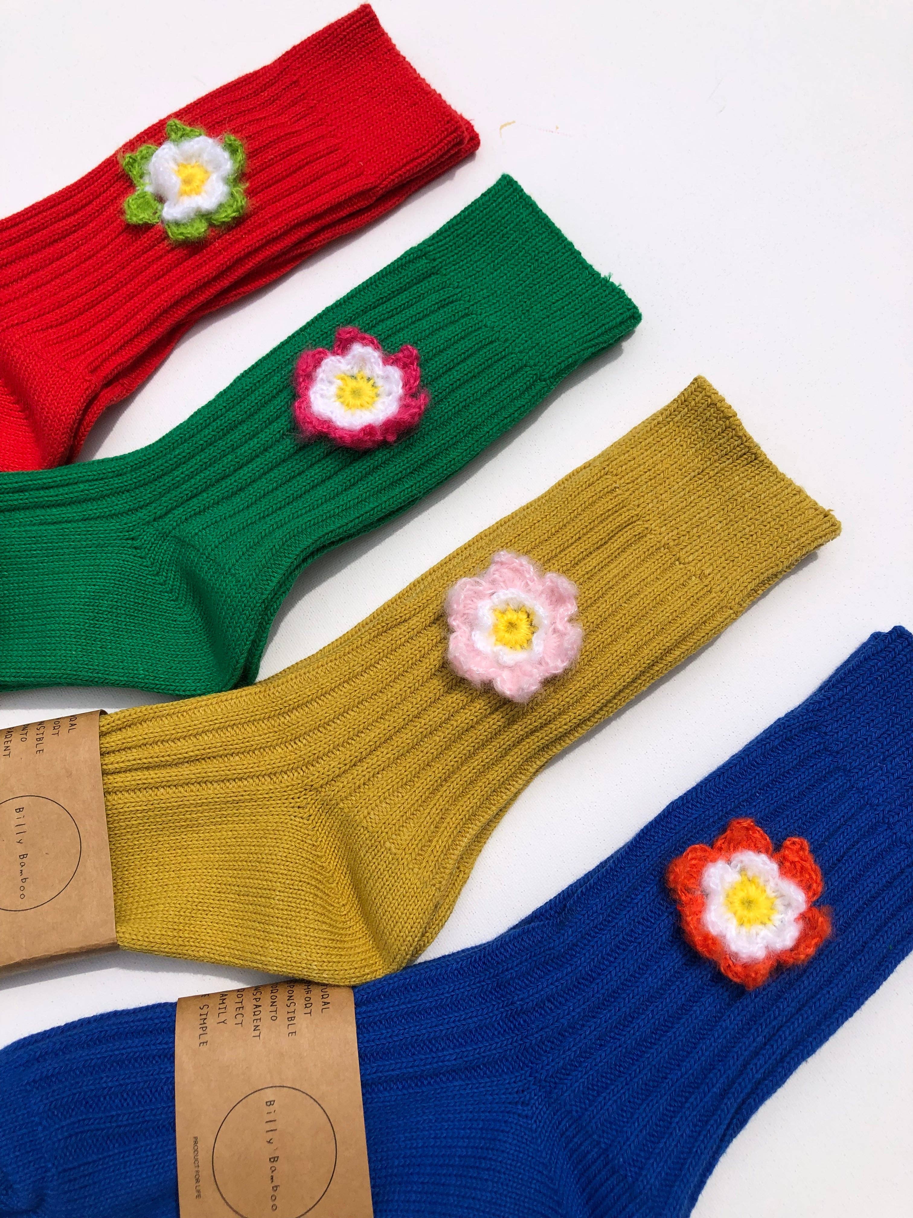 Billy Bamboo - Wholesale Socks - Women's - CROCHET DAFFODILS COTTON SOCKS11