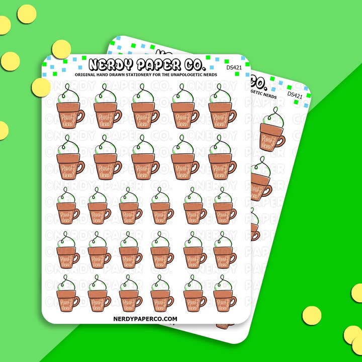 PLANT NERD MUG - Handritade planeringsklistermärken - Deco - DS421 för wholesale av NERDY PAPER CO.