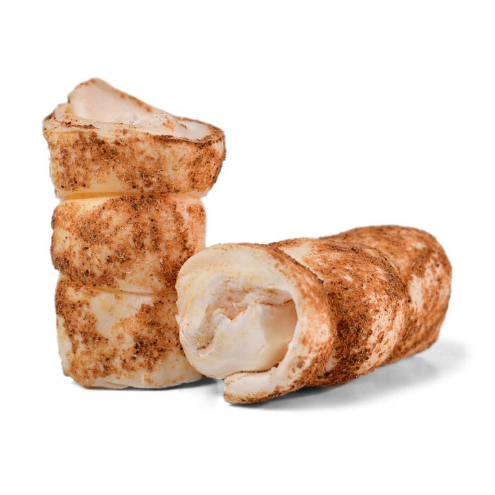 Supercan Bully Sticks - Wholesale Pet Treats - Dog - 3" to 4" Beef Cheek Rolls Dusted