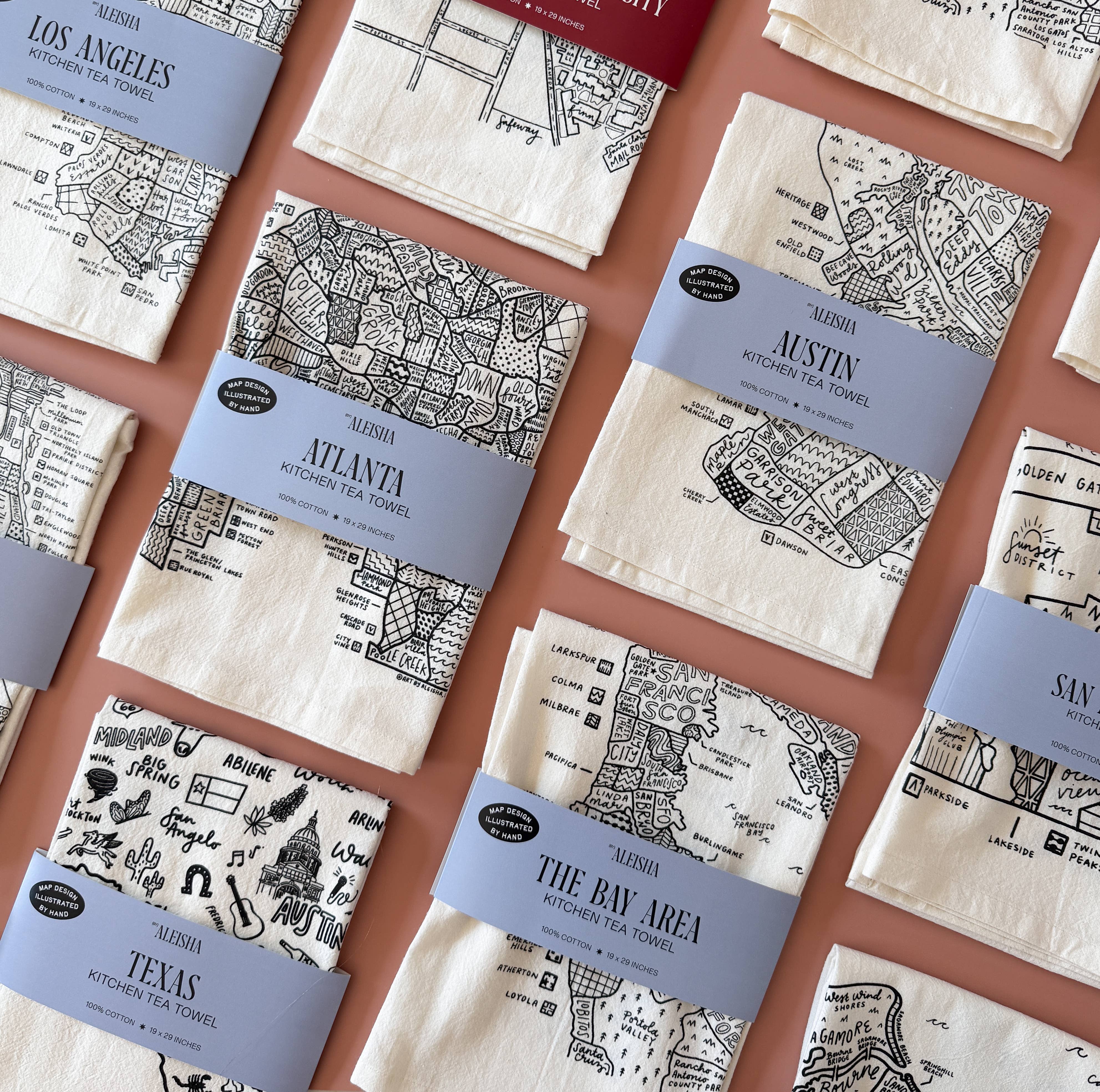 By Aleisha - Wholesale Tea Towel - Los Angeles Map Tea Towel12