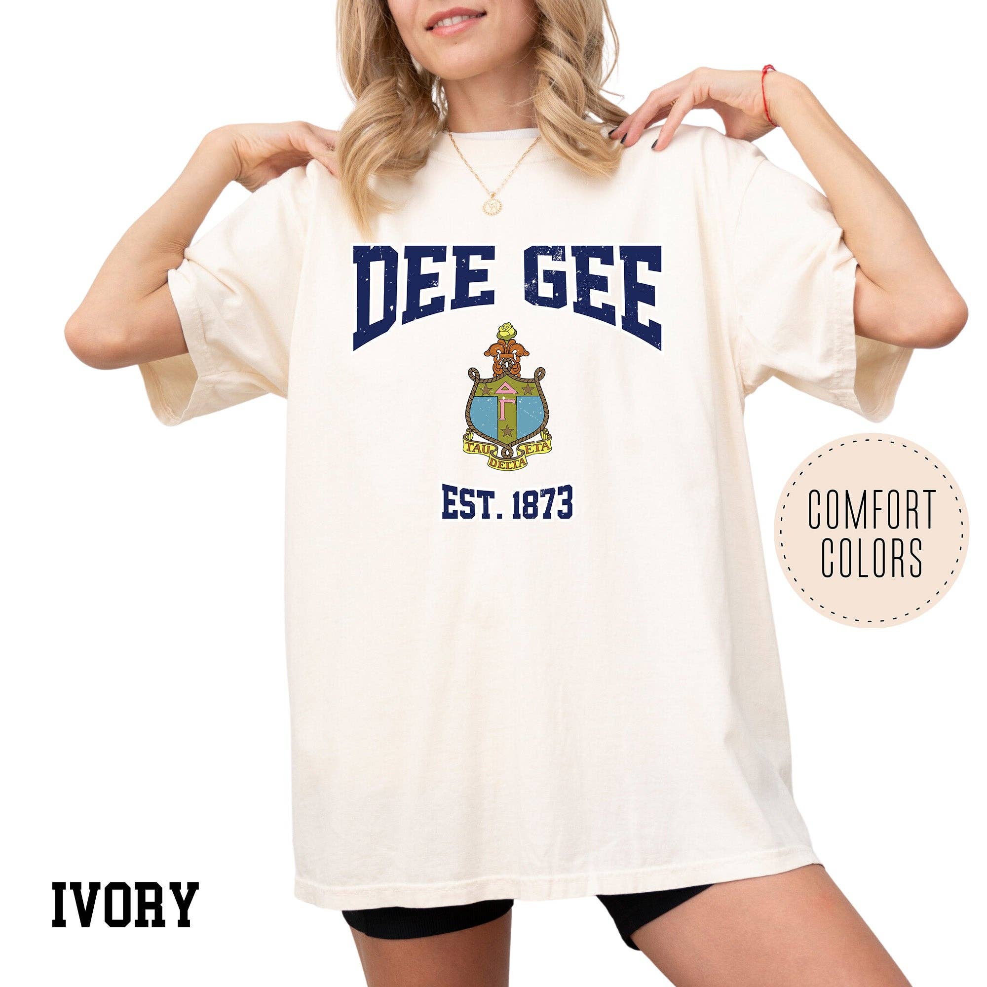 Kite and Crest - Vendita all'ingrosso Maglietta serigrafata - Donna - Maglietta della confraternita Legacy Luxe Comfort Colors11