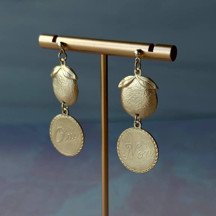 The Brass Era - Wholesale Dangle Earrings - French Indecision Earrings | Vintage Brass Earrings