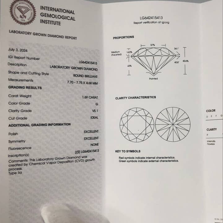 Lifetime Jewelers – Brincos de pino por atacado – Brincos Solitários com 3 Ct de Diamante Cultivado em Laboratório, Corte Brilhante Redondo, em Ouro 14k