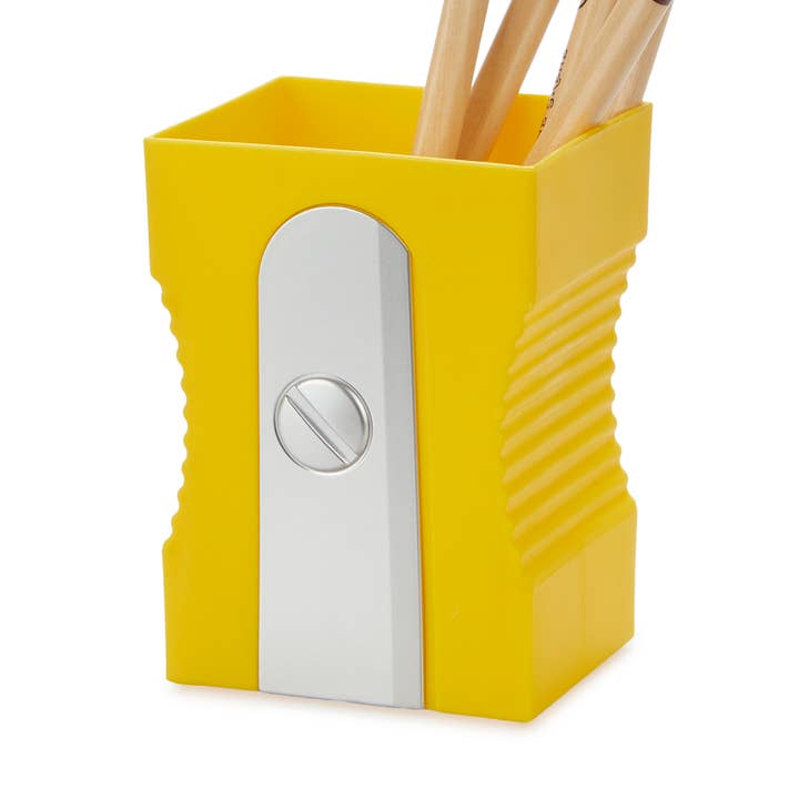 Porta-lápis, apontador, amarelo, plástico por atacado de Balvi