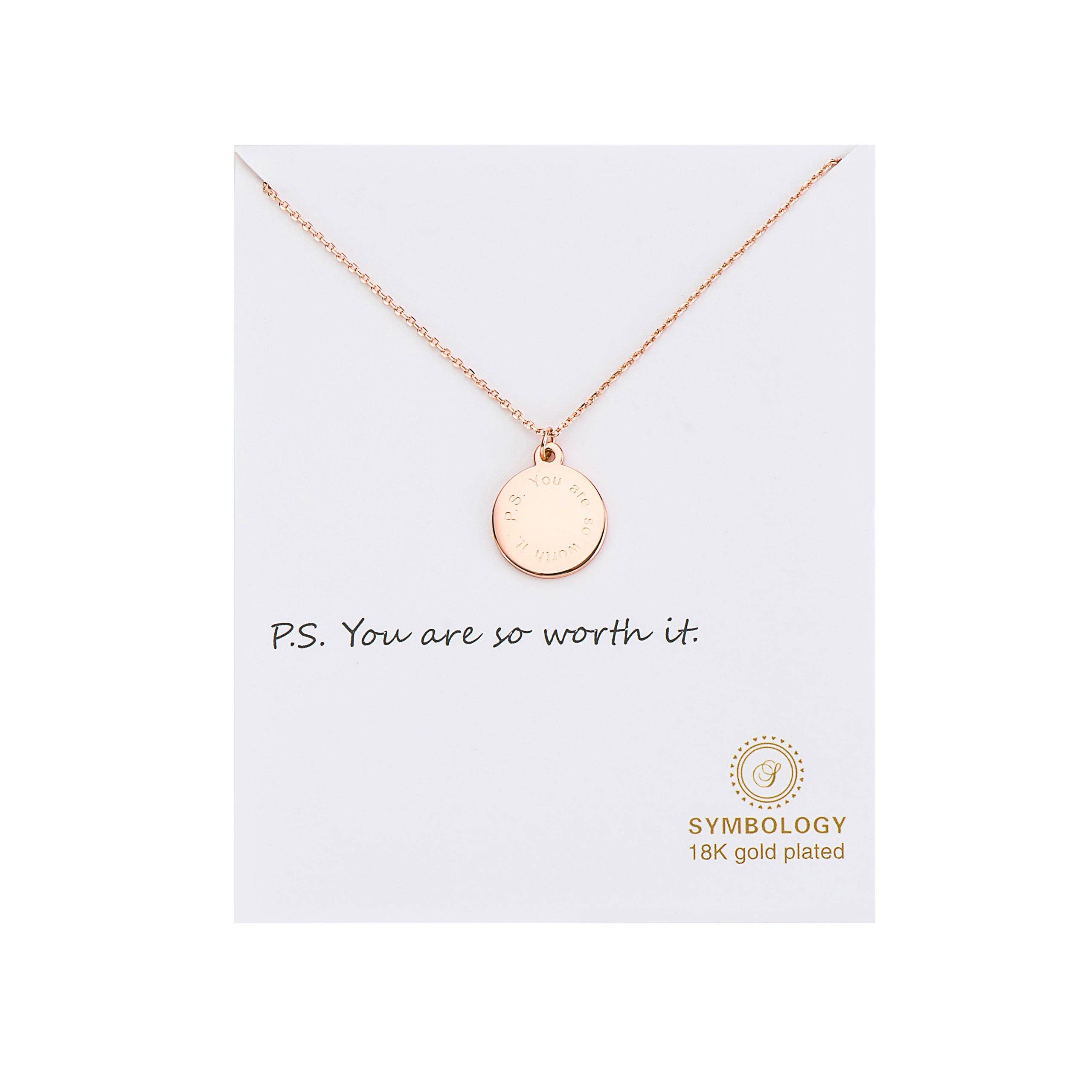 SYMBOLOGY JEWELLERY – wholesale Pendant/charm necklace – You Worth Pendant Necklace (Gift boxed)1