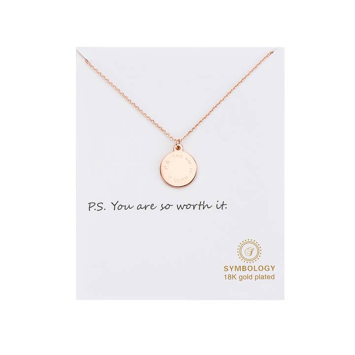 SYMBOLOGY JEWELLERY – wholesale Pendant/charm necklace – You Worth Pendant Necklace (Gift boxed)1