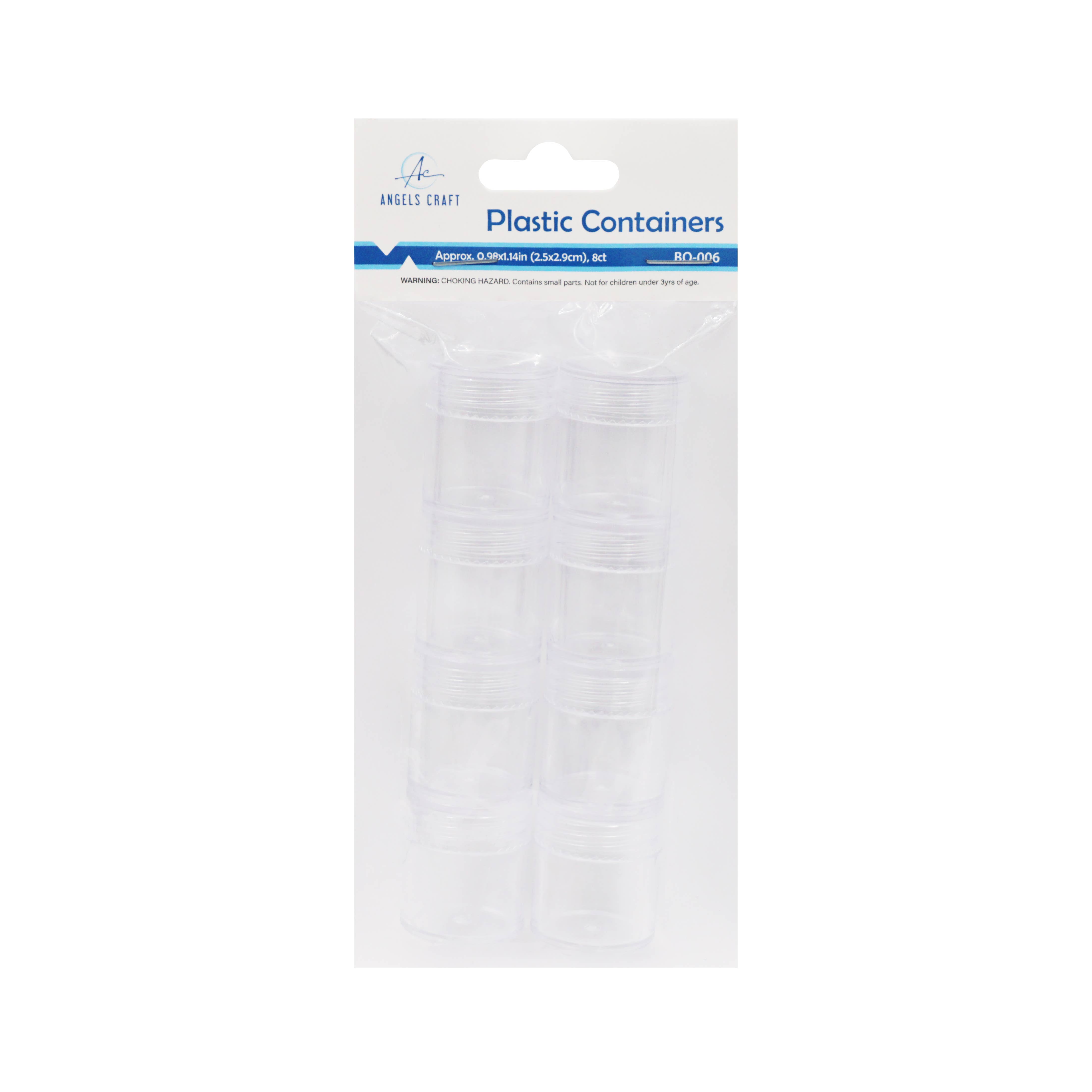 Angels Craft - Vendita all'ingrosso Contenitori per alimenti - Contenitori di plastica mini da 8 pezzi, 3 cm2