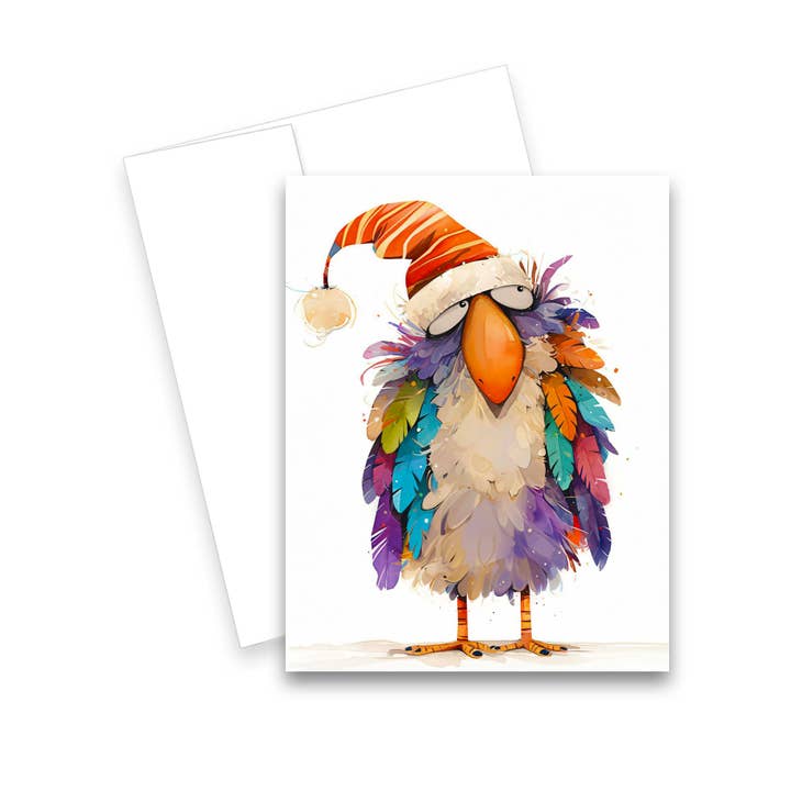 Aria Rae - Wholesale Christmas Card - Assorted Christmas Funny Bird Note Cards, Set of 65