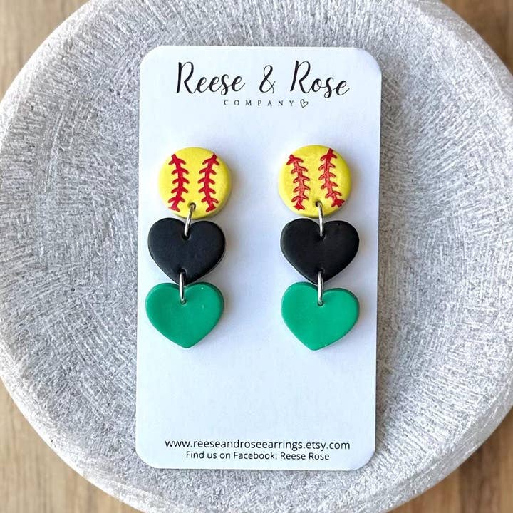 Custom Softball Mom Stainless Steel Hypoallergenic Earrings for wholesale by Reese & Rose Co.