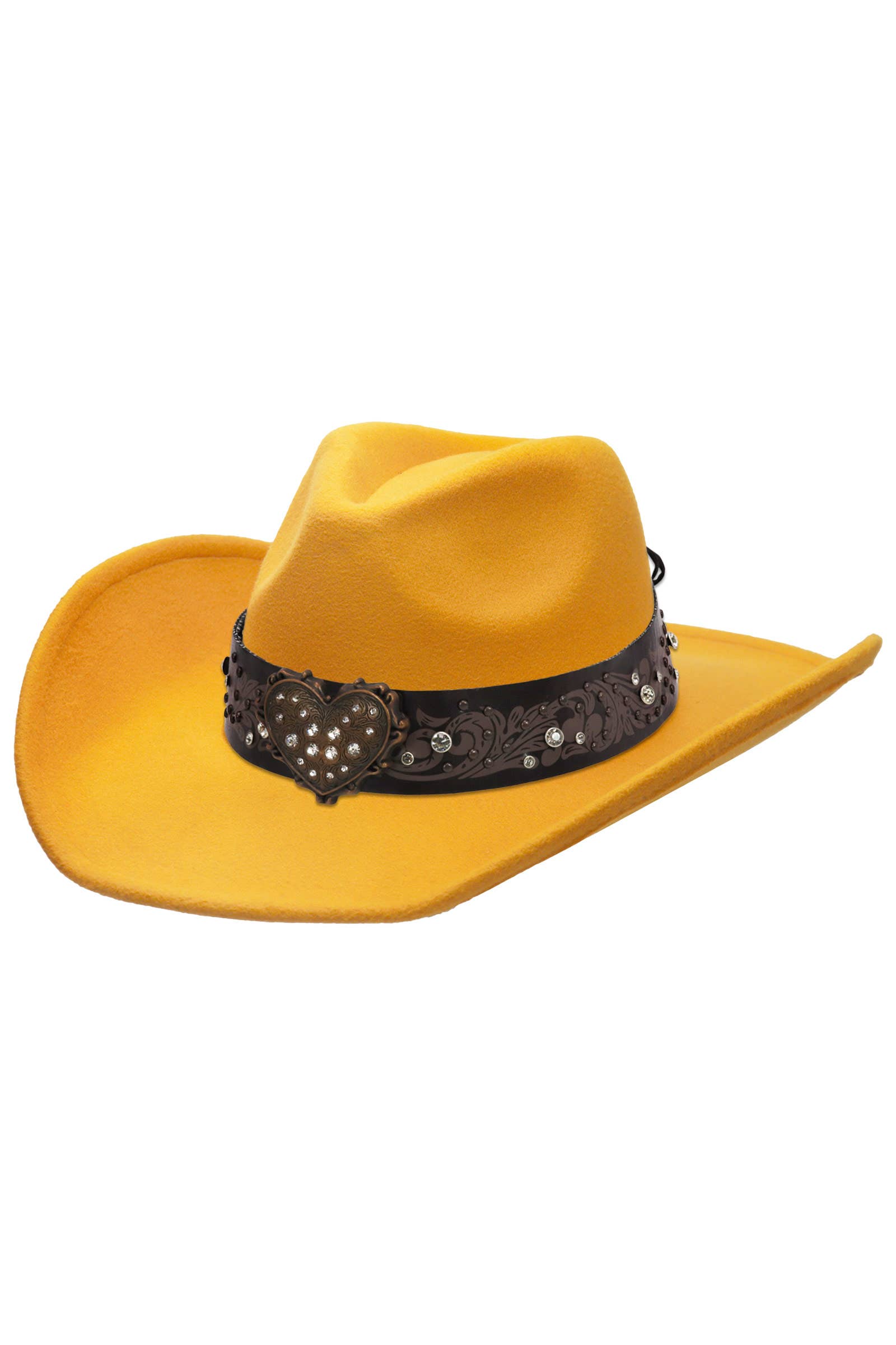 Cap Zone - Venta al por mayor Sombrero cowboy - Unisex - Sombrero vaquero de fieltro con cinturón de strass en forma de corazón14
