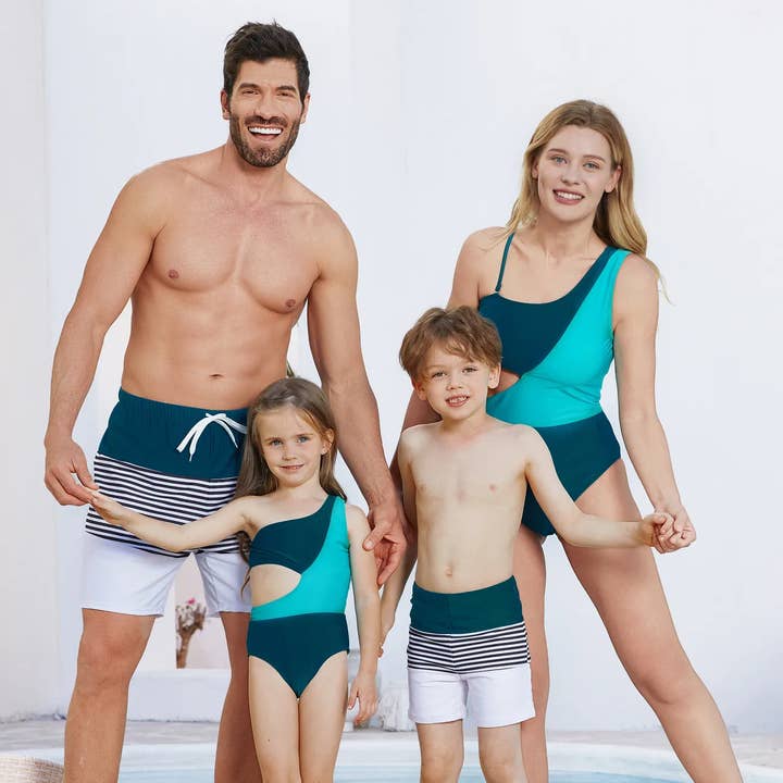 Family Matching Cut Out One-piece suit and Trunks Shorts for wholesale by PatPat