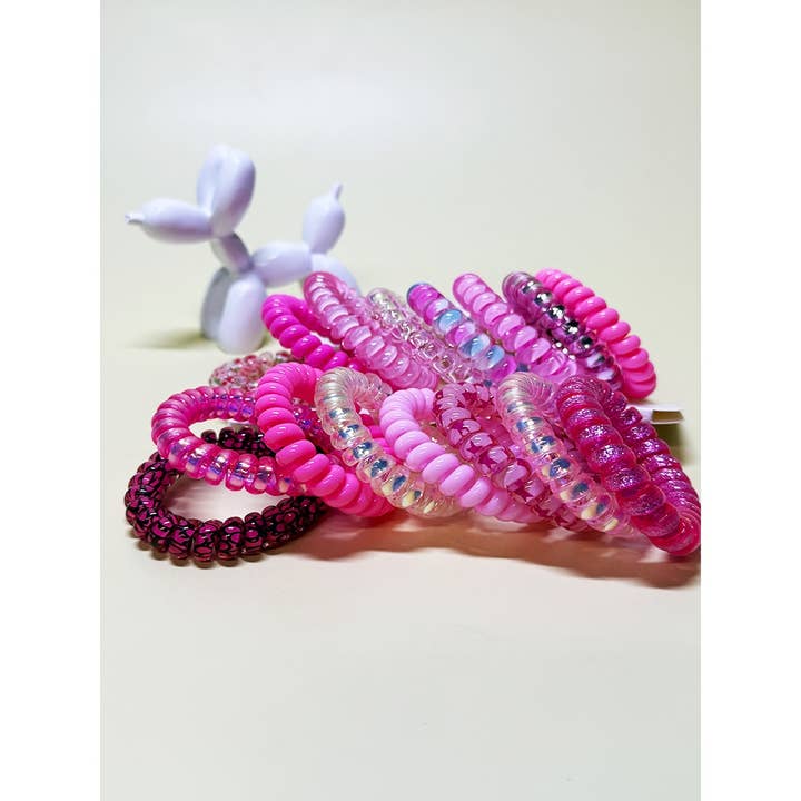 HOT PINK Shades Spiral Hair Ties and other Purchase Wholesale april divah styles hair. Free Returns & Net 60 Terms on Faire trending on Faire.