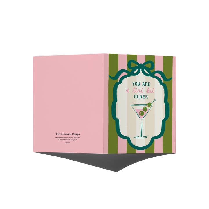 Three Strands Design - Wholesale Birthday card - Martini Birthday Card Funny Drink Birthday Pun1