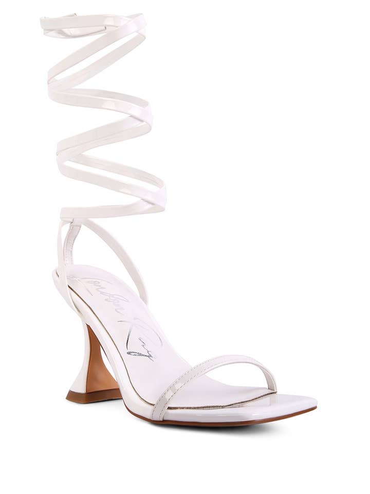 LEWK STRAPPY TIE UP SPOOL HEEL SANDALS for wholesale by Rag Company