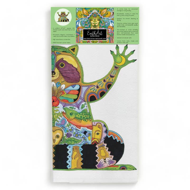 EarthArt International - Wholesale Tea Towel - Raccoon Flour Sack Towel