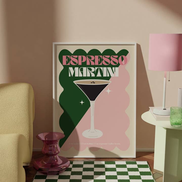Espresso Martini cocktailtryck för wholesale av Moonshine Prints