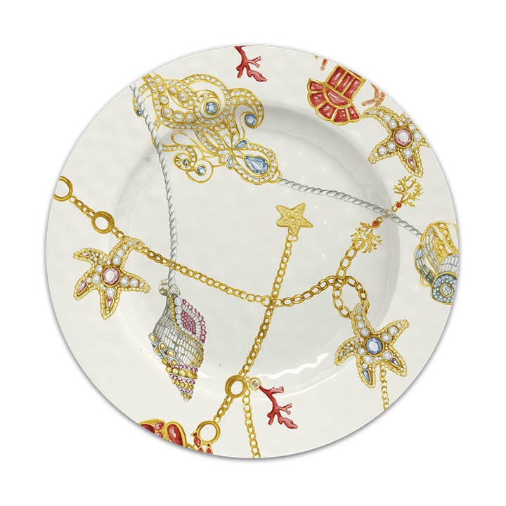 Baci Milano - Wholesale Dinner plate - Melamine Dessert Plates (6) - Coastal Summer Dinner Plates Portofino0