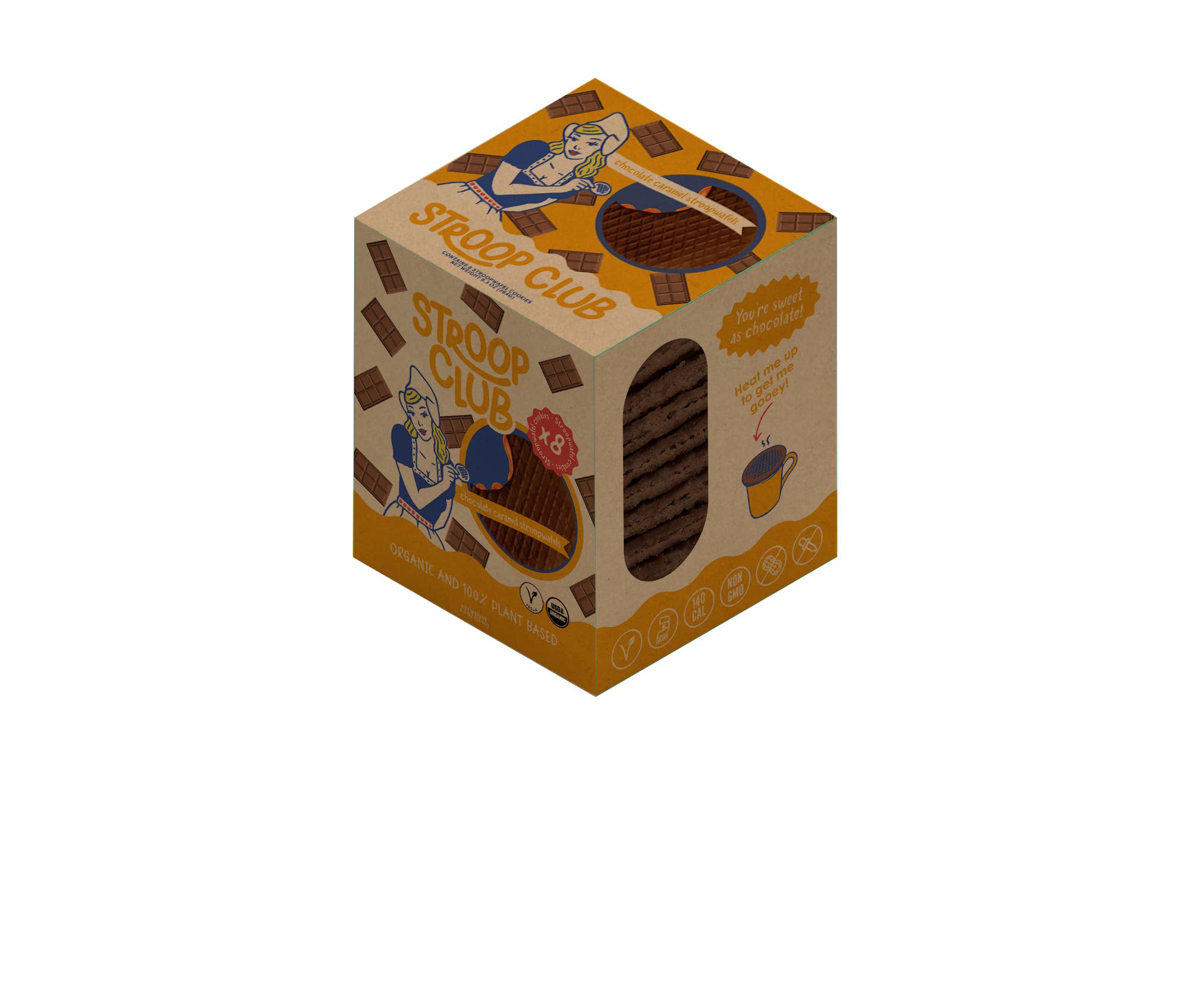 Stroop Club - Wholesale Biscuit - Chocolate Caramel Organic and Plant Based Stroopwafel 8-pack