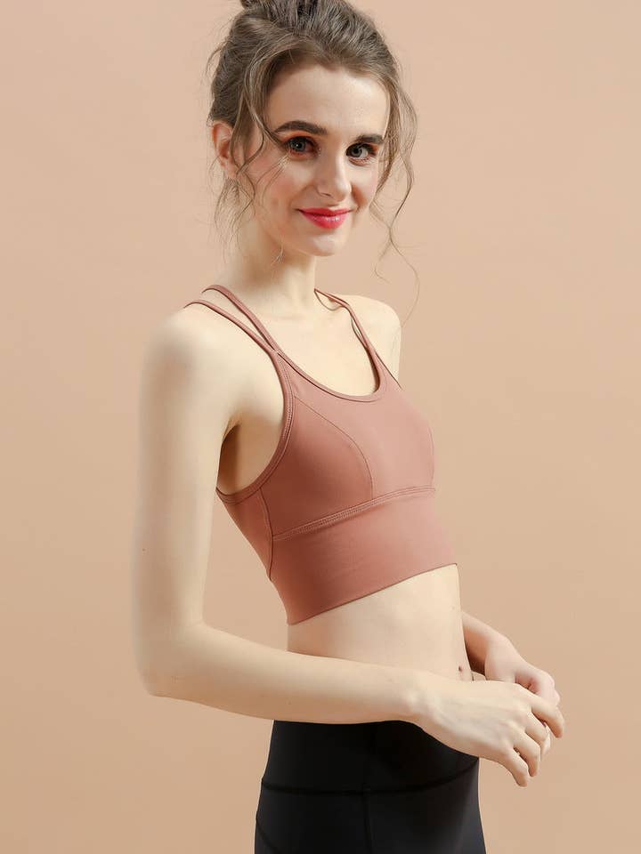 Active by Anna-Kaci – Engroshandel Sports-bh - Dame – Criss Cross Åben Ryg Fitness Sports BH5