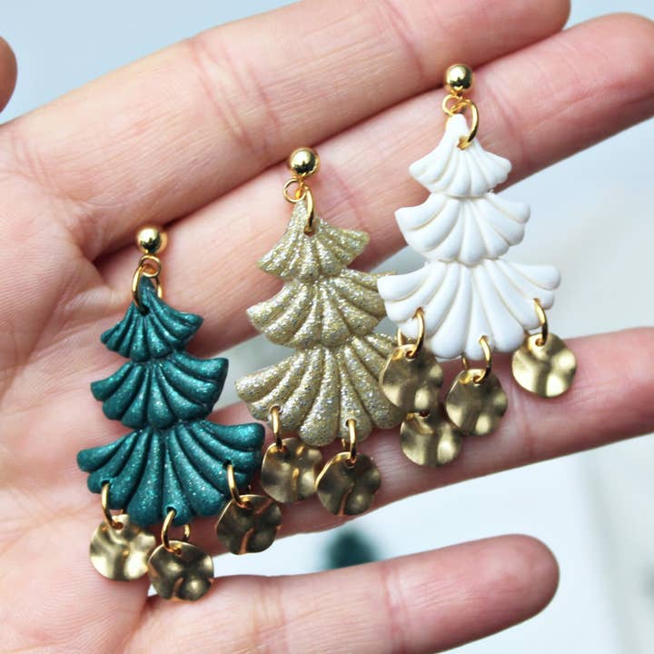 Christmas Tree Earrings, Winter Earrings, Holiday Earrings for wholesale by Studio Niani