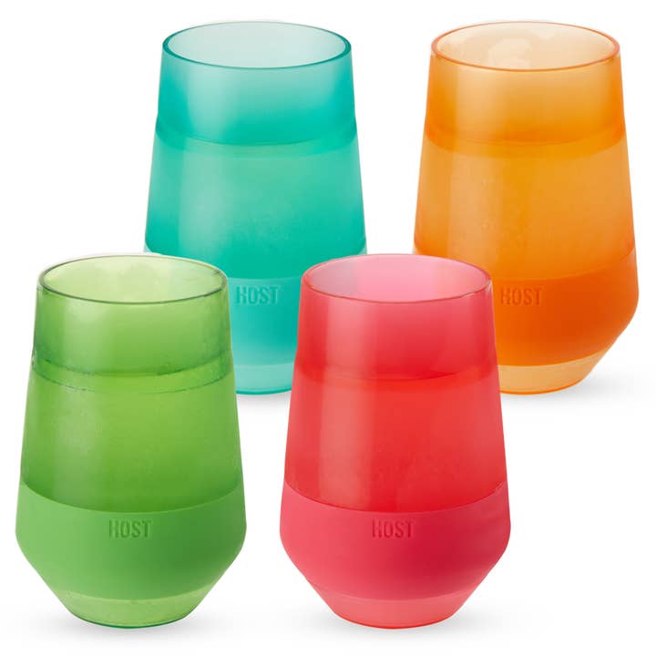 Wine FREEZE XL Cooling Cup in Asst Vivid Colors Set of 4 for wholesale by HOST