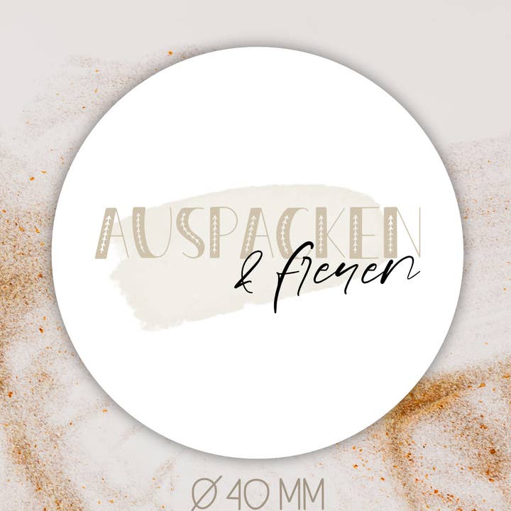 UNPACK & REJOICE | Ø 4 cm matte premiumpapier sticker voor wholesale door mb handmade