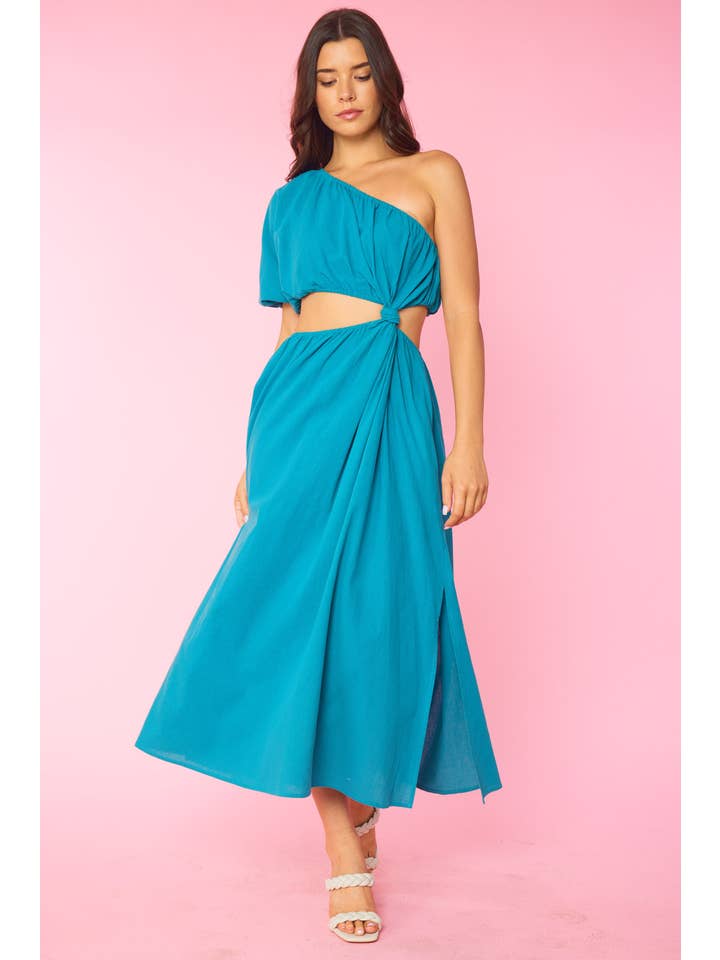 FSL Apparel - Wholesale Dress - Women's - ID4115 - ONE SHOULDER CUTOUT DRESS WITH KNOTTED DETAIL2