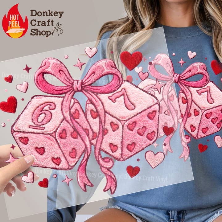 Seks Syv Valentine DTF-overførsler, klar til at presse for engroshandel hos Donkey Craft