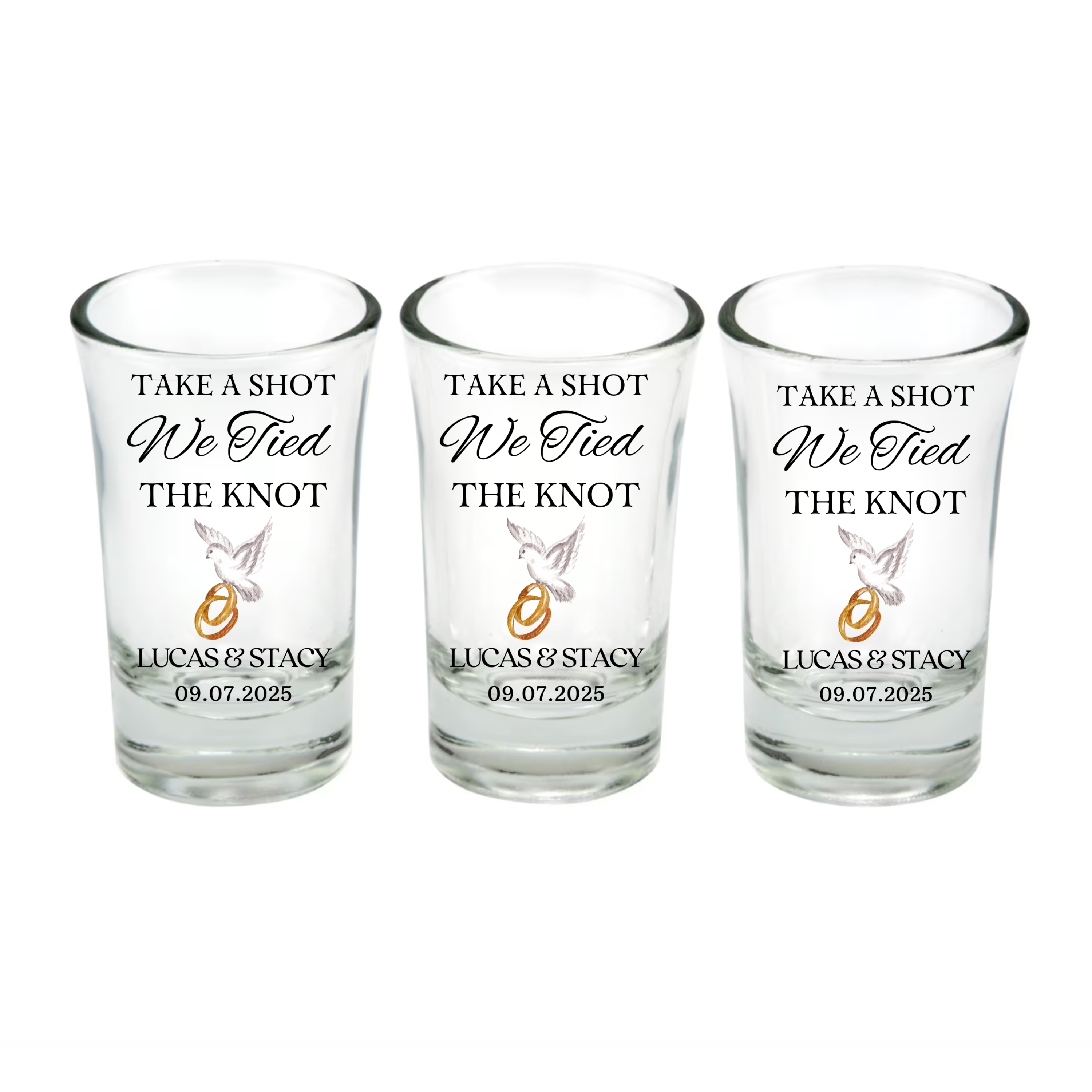 Unknown Designs - Wholesale Shot Glass - Personalized Mr & Mrs Favor / 54 Wedding Shot Glasses1