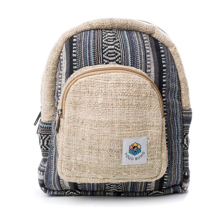 Hemp Mini Backpack - Bodhi Storm for wholesale by Yogo Boho
