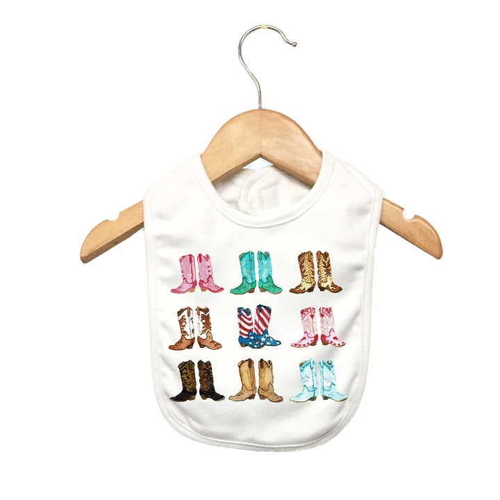 Knollwood Lane - Wholesale Bib - Baby - Cowboy Boots Baby Bib