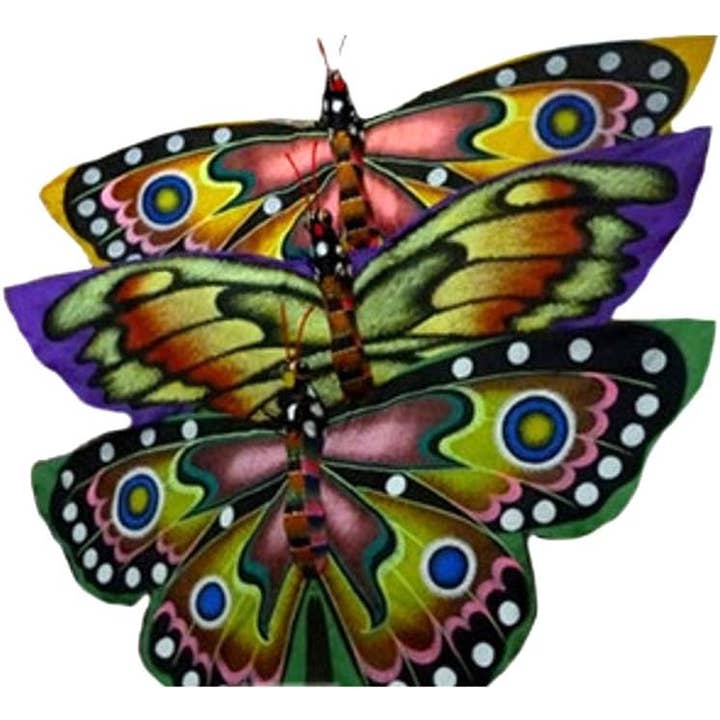 OMA - Eclectic Home - Wholesale Wall Accent - 3D Butterfly Kite Wall Decor Nylon Mixed Colors  - 32" x 20"